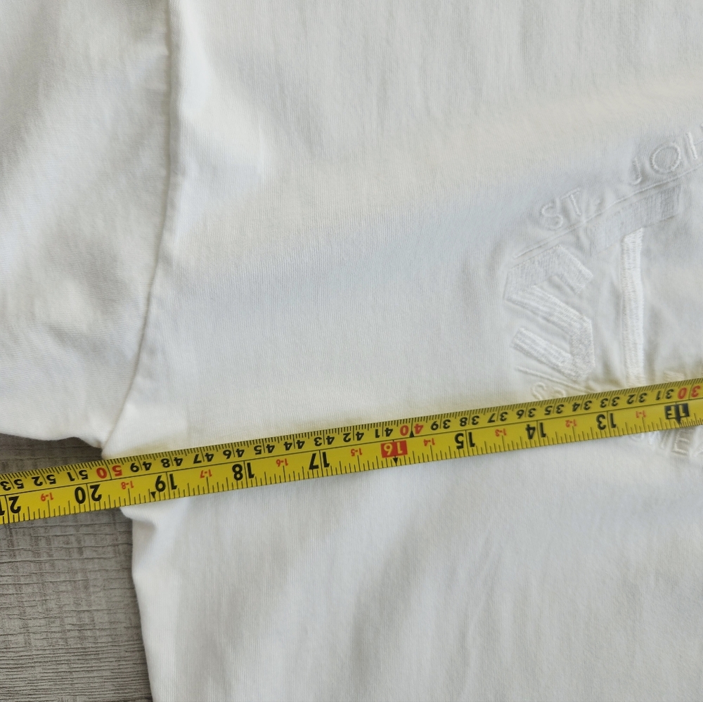 St John Sport T-Shirt VTG 90's White Embroided Size M - Picture 4 of 7